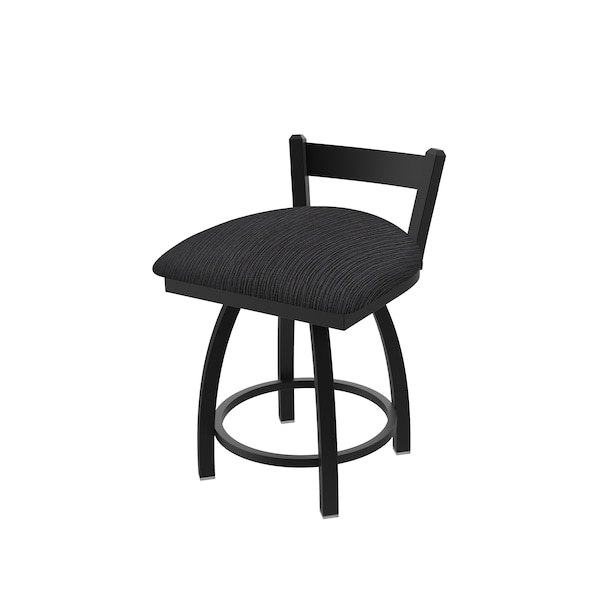 Holland Bar Stool Co 18" Low Back Swivel Vanity Stool, Black Wrinkle, Graph Anchor Seat - 82118BW014