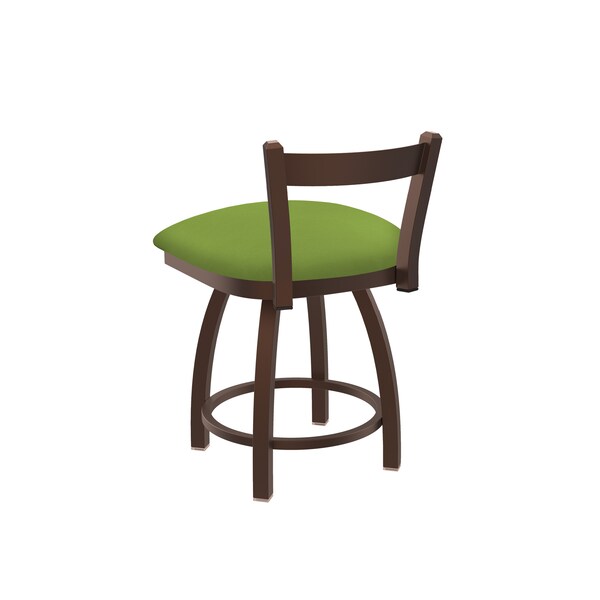Holland Bar Stool Co 18" Low Back Swivel Vanity Stool, Bronze Finish, Canter Kiwi Green Seat - 82118BZ009