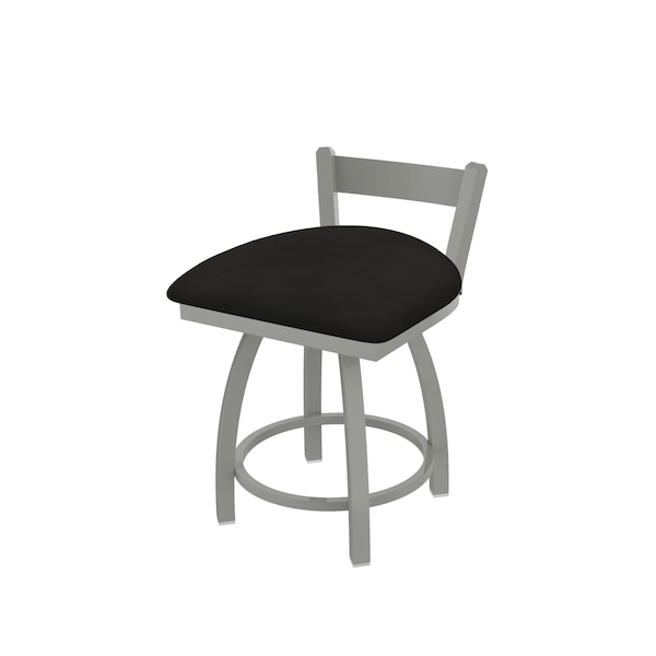 Holland Bar Stool Co 18" Low Back Swivel Vanity Stool, Nickel Finish, Canter Espresso Seat - 82118AN003