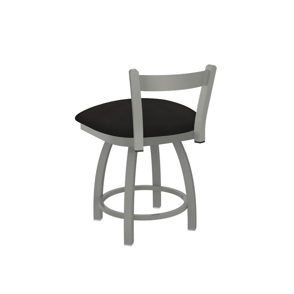 Holland Bar Stool Co 18" Low Back Swivel Vanity Stool, Nickel Finish, Canter Espresso Seat - 82118AN003