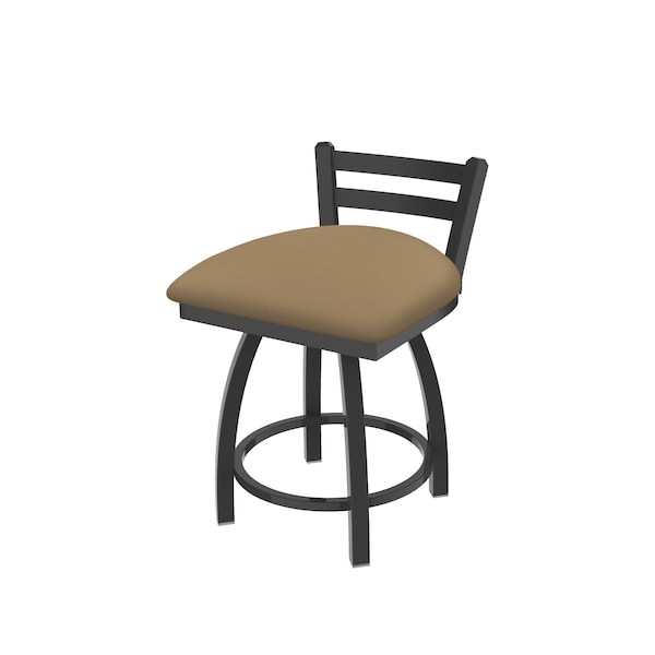 Holland Bar Stool Co 18" Low Back Swivel Vanity Stool, Pewter Finish, Canter Sand Seat - 41118PW013