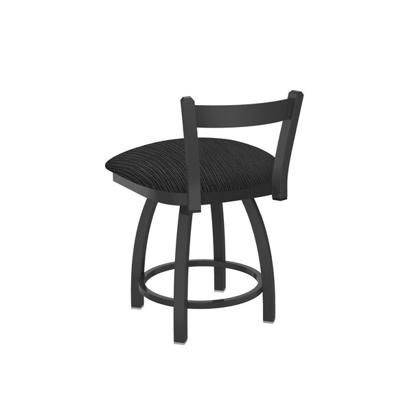 Holland Bar Stool Co 18" Low Back Swivel Vanity Stool, Pewter Finish, Graph Coal Seat - 82118PW018