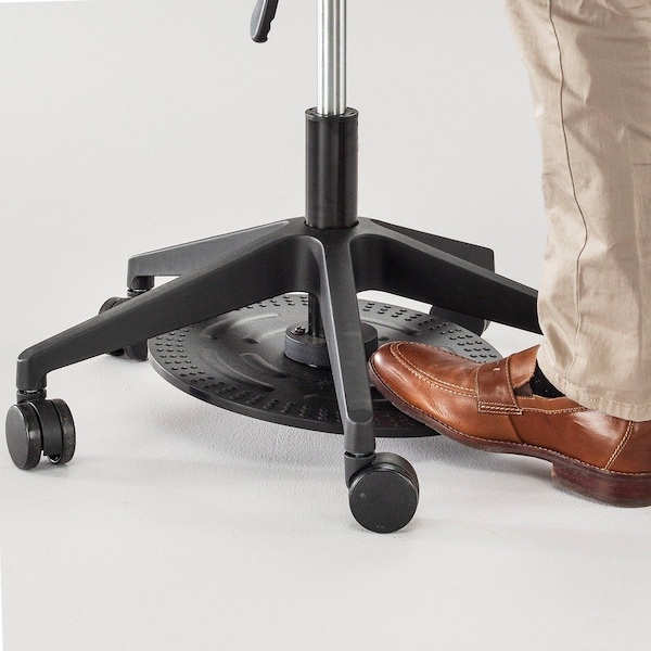Safco Stool, Low-Height, Vinyl Seat, 24-1/4"x24-1/4"x17"-22", BK - SAF3437BL