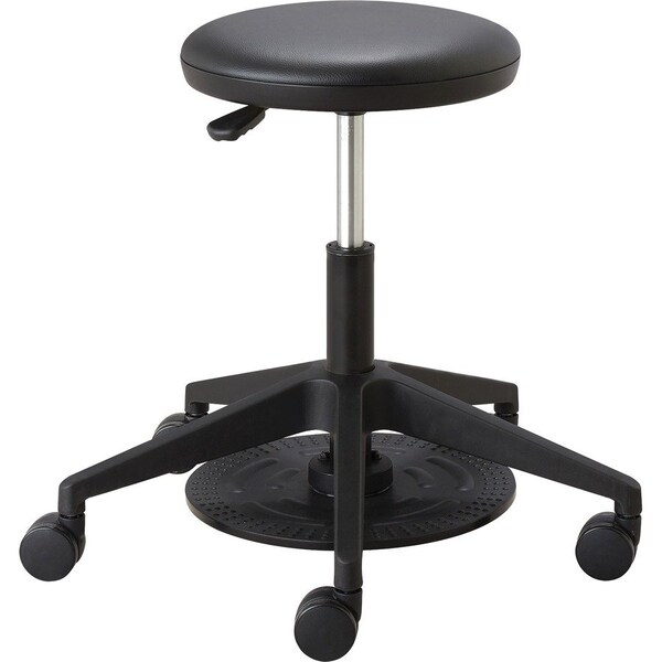 Safco Stool, Low-Height, Vinyl Seat, 24-1/4"x24-1/4"x17"-22", BK - SAF3437BL