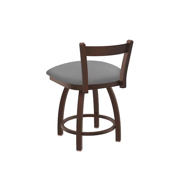 Holland Bar Stool Co 18" Low Back Swivel Vanity Stool, Bronze Finish, Canter Grey Seat - 82118BZ007