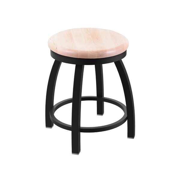 Holland Bar Stool Co 18" Swivel Vanity Stool, Black Wrinkle, Nat Maple Seat - 80218BWNATMPL
