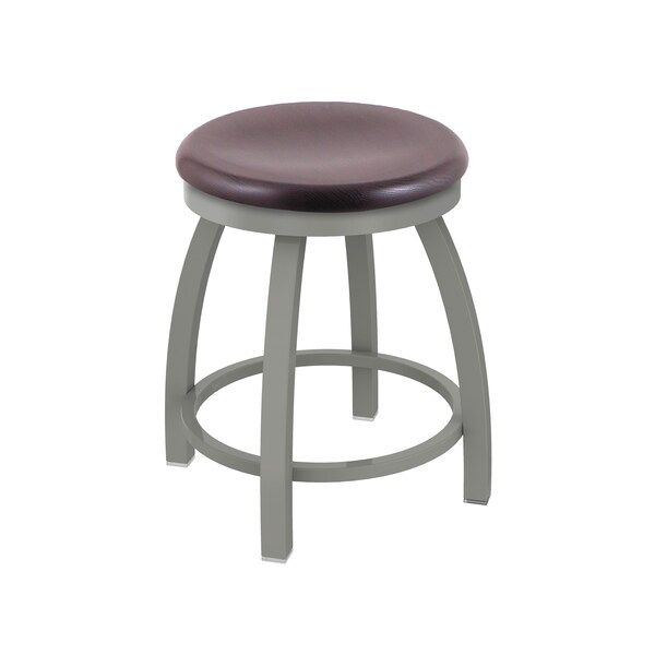Holland Bar Stool Co 18" Swivel Vanity Stool, Nickel Finish, Dark Cherry Oak Seat - 80218ANDCOAK