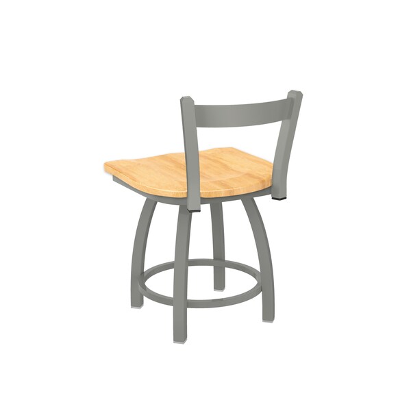 Holland Bar Stool Co 18" Low Back Swivel Vanity Stool, Nickel Finish, Nat Maple Seat - 82118ANNATMPL