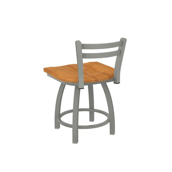 Holland Bar Stool Co 18" Low Back Swivel Vanity Stool, Nickel Finish, Med Maple Seat - 41118ANMEDMPL