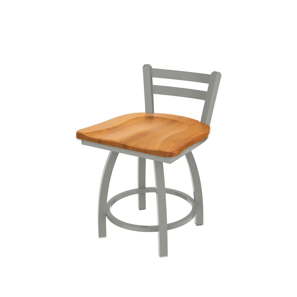 Holland Bar Stool Co 18" Low Back Swivel Vanity Stool, Nickel Finish, Med Maple Seat - 41118ANMEDMPL
