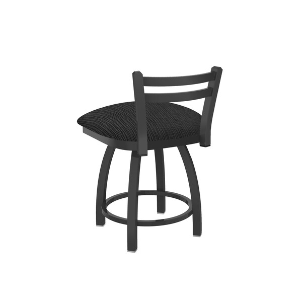 Holland Bar Stool Co 18" Low Back Swivel Vanity Stool, Pewter Finish, Graph Coal Seat - 41118PW018