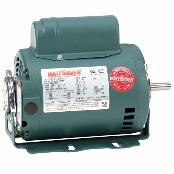 Leeson HVAC Motor, 0.33 hp, 115VAC, Shaft 1 1/2" L - 101405.00