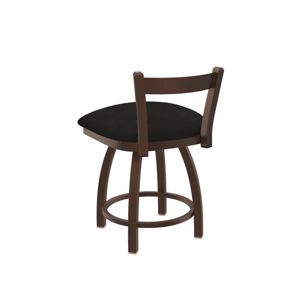 Holland Bar Stool Co 18" Low Back Swivel Vanity Stool, Bronze Finish, Canter Espresso Seat - 82118BZ003