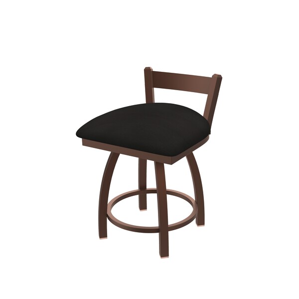 Holland Bar Stool Co 18" Low Back Swivel Vanity Stool, Bronze Finish, Canter Espresso Seat - 82118BZ003
