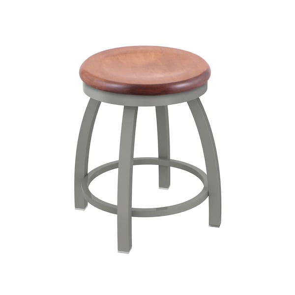 Holland Bar Stool Co 18" Swivel Vanity Stool, Nickel Finish, Med Maple Seat - 80218ANMEDMPL