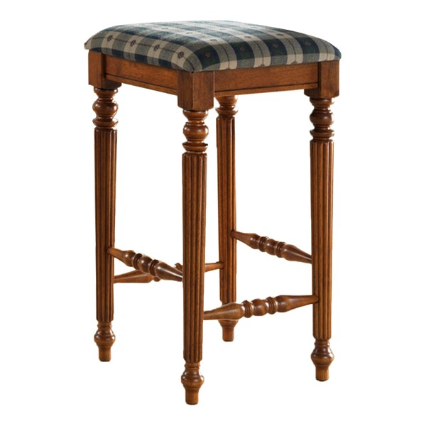 Monarch Specialties Bar Stool, Set Of 2, Bar Height, Wood, Fabric, Brown, Green, Traditional - I 4833
