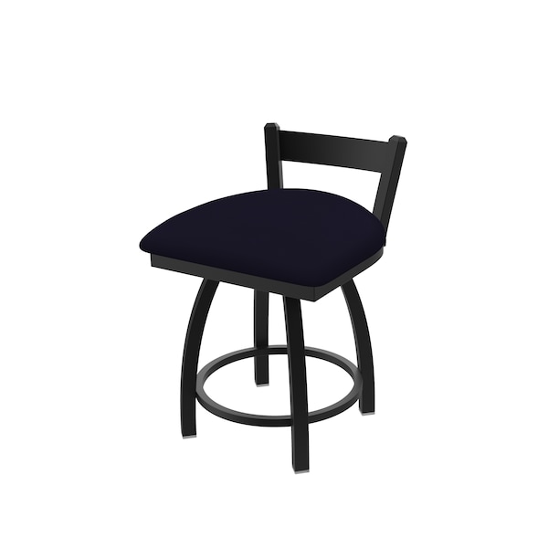 Holland Bar Stool Co 18" Low Back Swivel Vanity Stool, Black Wrinkle, Canter Twilight Seat - 82118BW002