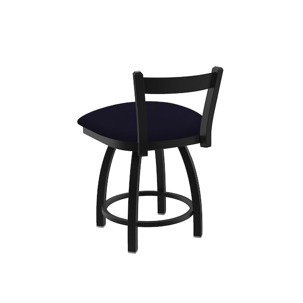 Holland Bar Stool Co 18" Low Back Swivel Vanity Stool, Black Wrinkle, Canter Twilight Seat - 82118BW002