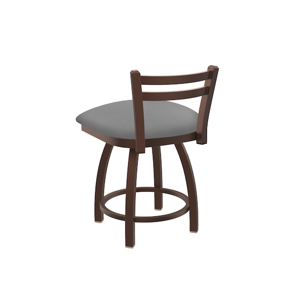 Holland Bar Stool Co 18" Low Back Swivel Vanity Stool, Bronze Finish, Canter Grey Seat - 41118BZ007