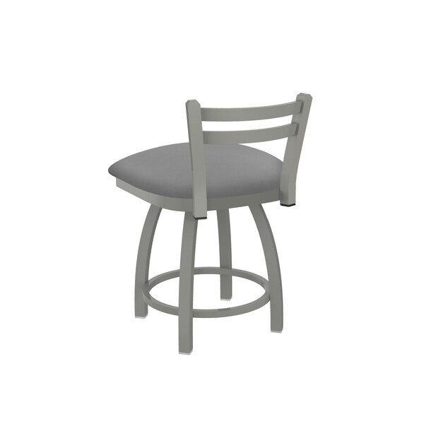 Holland Bar Stool Co 18" Low Back Swivel Vanity Stool, Nickel Finish, Canter Grey Seat - 41118AN007