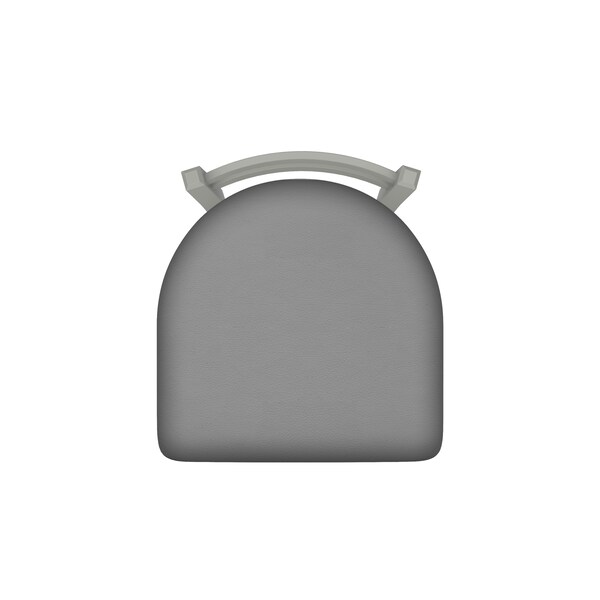 Holland Bar Stool Co 18" Low Back Swivel Vanity Stool, Nickel Finish, Canter Grey Seat - 41118AN007