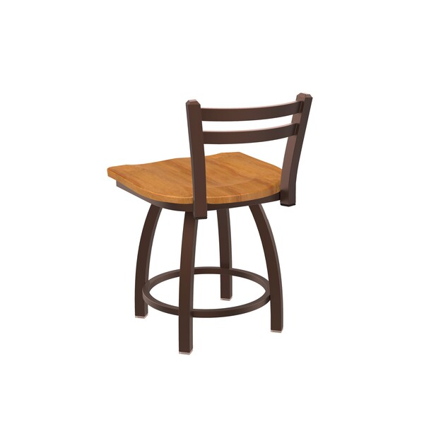 Holland Bar Stool Co 18" Low Back Swivel Vanity Stool, Bronze Finish, Med Maple Seat - 41118BZMEDMPL