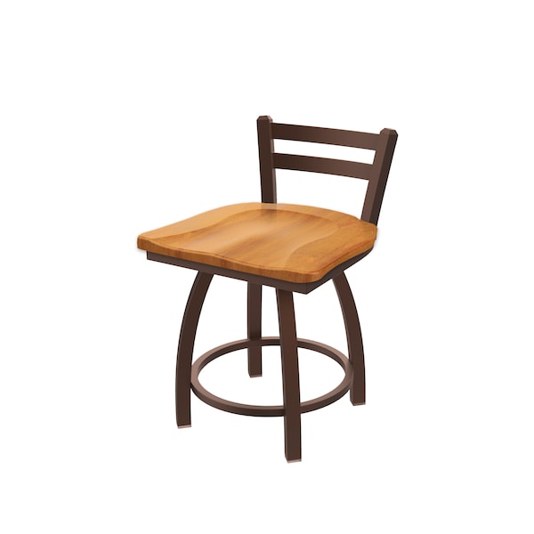 Holland Bar Stool Co 18" Low Back Swivel Vanity Stool, Bronze Finish, Med Maple Seat - 41118BZMEDMPL