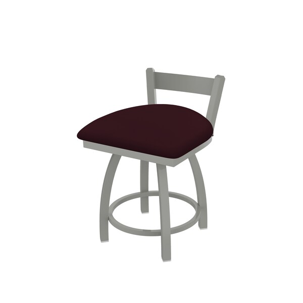 Holland Bar Stool Co 18" Low Back Swivel Vanity Stool, Nickel Finish, Canter Bordeaux Seat - 82118AN005
