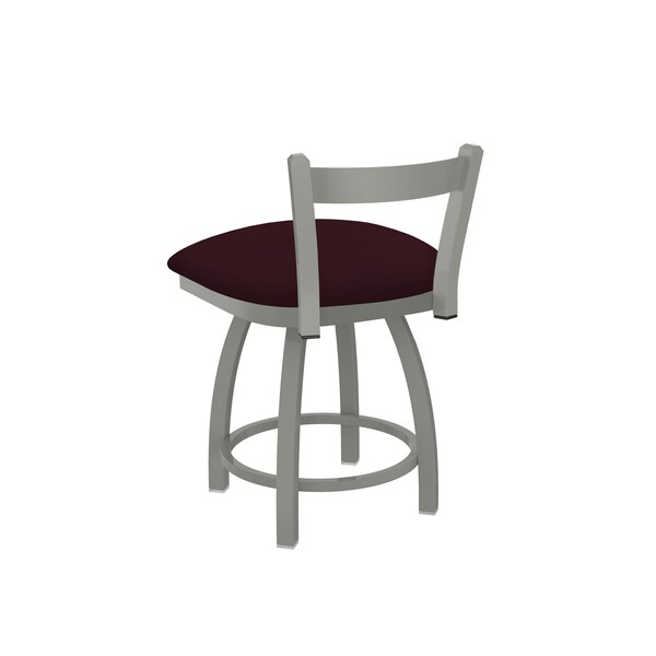 Holland Bar Stool Co 18" Low Back Swivel Vanity Stool, Nickel Finish, Canter Bordeaux Seat - 82118AN005