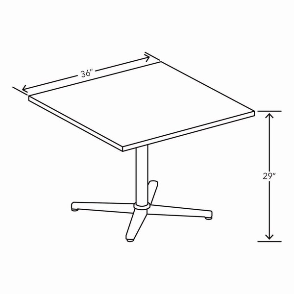 Hon Arrange Table Tops, Square, 36 x 36 x 1, Kingswood Walnut - HONCTSQ36NLK1KI