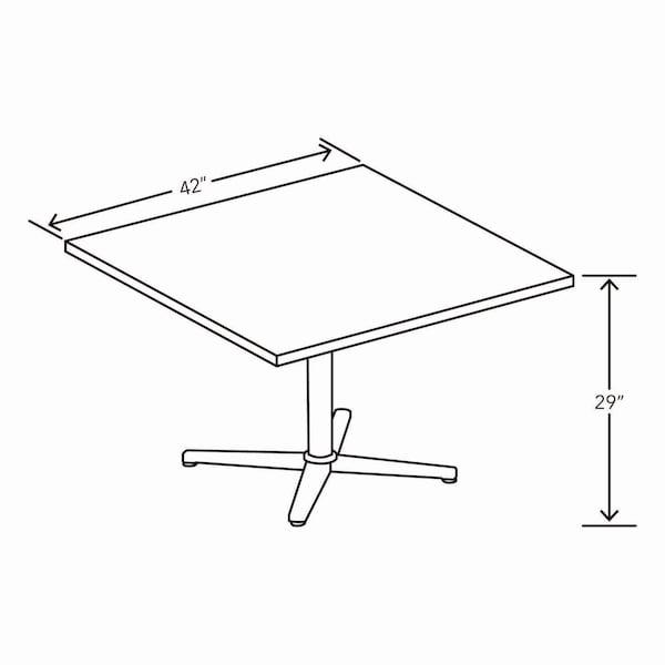 Hon Arrange Table Tops, Square, 42 x 42 x 1, Kingswood Walnut - HONCTSQ42NLK1KI