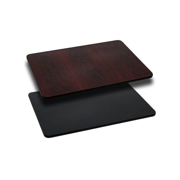 Flash Furniture Black/Mahogany Reversible Top, 24 x 30 - XU-MBT-2430-GG
