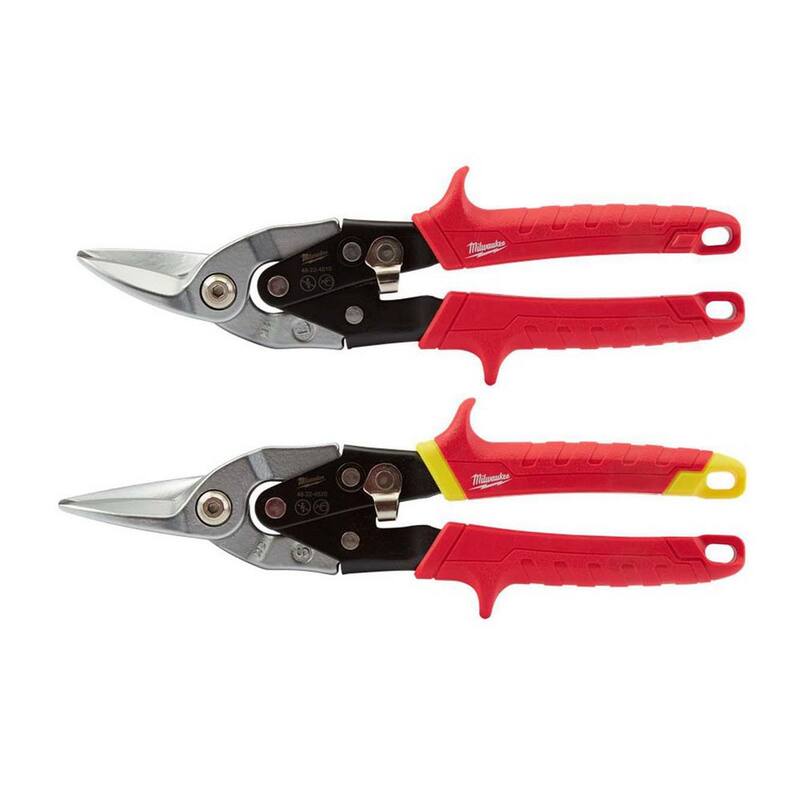 Milwaukee 10 in. Left-Cut Aviation Snips with 10 in. Straight-Cut Aviation Snips - 48-22-4510-48-22-4530