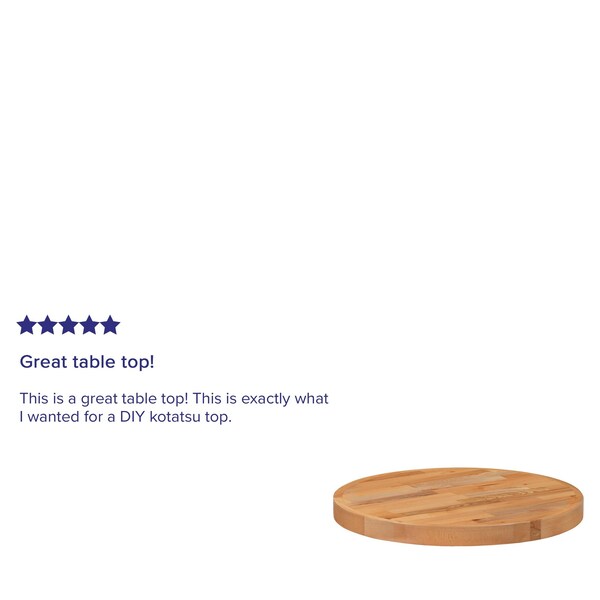 Flash Furniture 30" Round Butcher Block Style Table Top - XU-BB30RD-GG