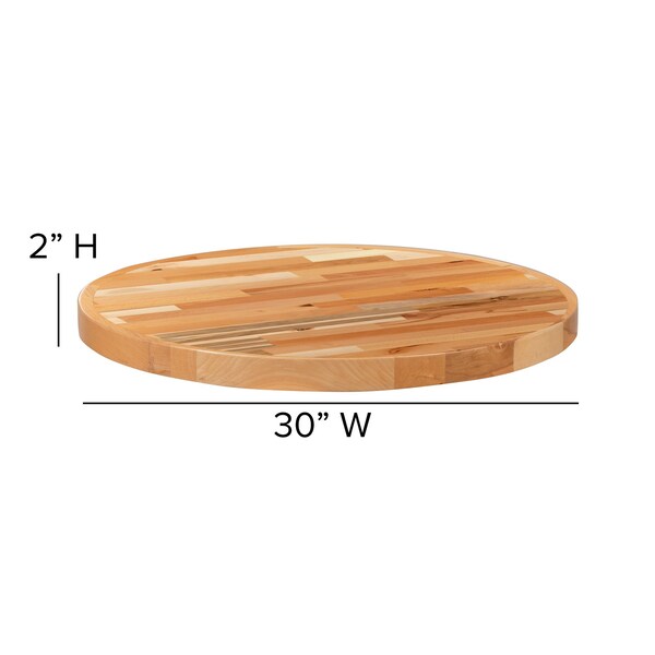 Flash Furniture 30" Round Butcher Block Style Table Top - XU-BB30RD-GG
