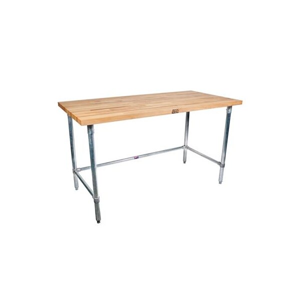 Bk Resources Hard Maple Table Open Base, Galvanized Legs Oil Finish 72"Lx36"W - MFTGOB-7236