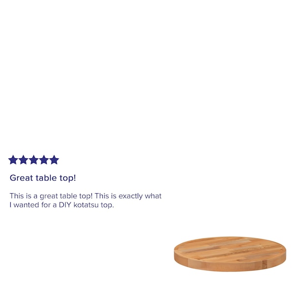 Flash Furniture 24" Round Butcher Block Style Table Top - XU-BB24RD-GG