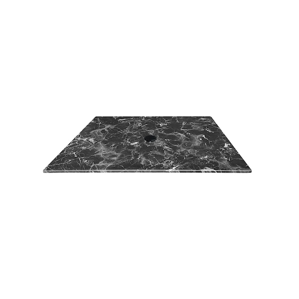 Holland Bar Stool Co 36 x 36 Black Marble, IndoorOutdoor AllSeason EuroSlim Table Top with Umbrella Hole by the  Co - ODS36SBMU