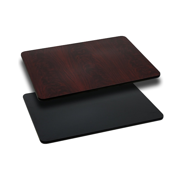 Flash Furniture Black/Mahogany Reversible Top, 24 x 42 - XU-MBT-2442-GG