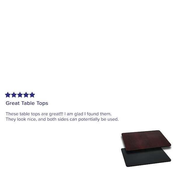 Flash Furniture Black/Mahogany Reversible Top, 24 x 42 - XU-MBT-2442-GG