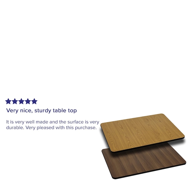 Flash Furniture Natural/Walnut Reversible Top, 30 x 60 - XU-WNT-3060-GG