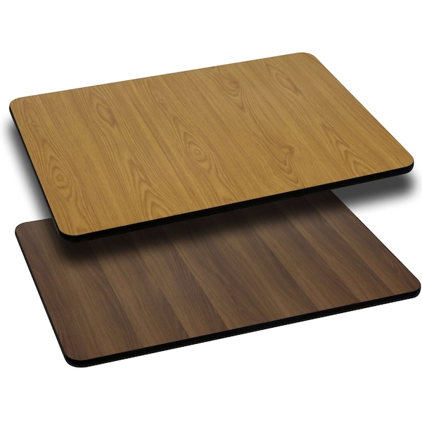 Flash Furniture Natural/Walnut Reversible Top, 30 x 60 - XU-WNT-3060-GG