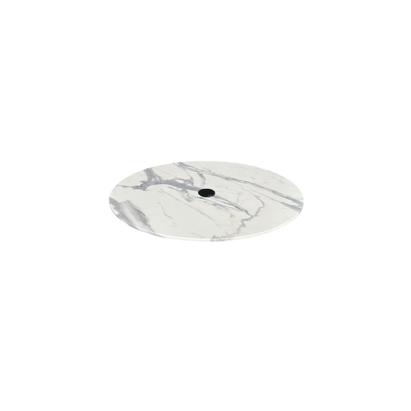 Holland Bar Stool Co 32 Dia White Marble, IndoorOutdoor AllSeason EuroSlim Table Top with Umbrella Hole by the  Co - ODS32RWMU