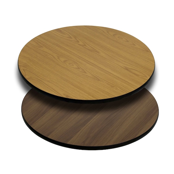 Flash Furniture Round Table Top with Natural or Walnut R - XU-RD-36-WNT-GG