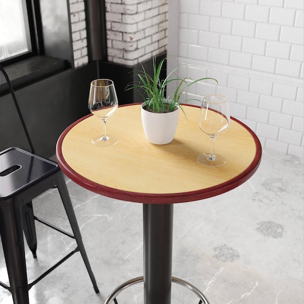Flash Furniture Round Two-Tone Cherry/Mahogany Resin Top - TP-2TONE-24RD-GG