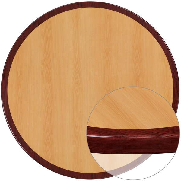 Flash Furniture Round Two-Tone Cherry/Mahogany Resin Top - TP-2TONE-24RD-GG