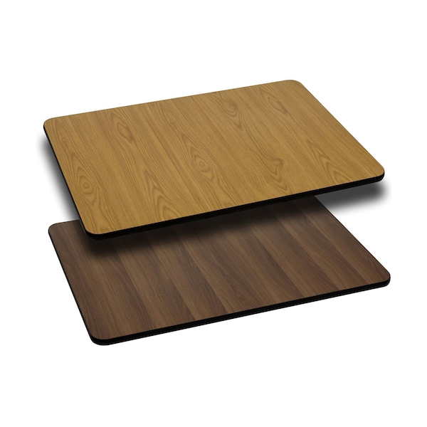 Flash Furniture Natural/Walnut Reversible Top, 30 x 42 - XU-WNT-3042-GG