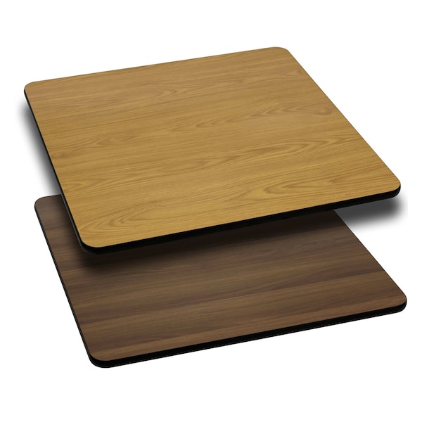 Flash Furniture Square Square Table Top with Natural or Walnut, 30" X 30" X 1.125" - XU-WNT-3030-GG