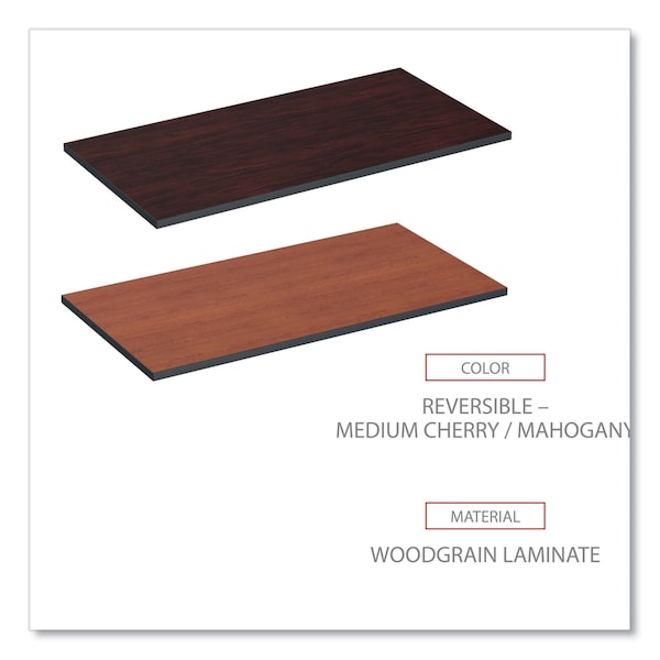 Alera Reversible Laminate Table Top, Rct, 47-5/8x23-5/8, Med Cherry/Mahogany - ALETT4824CM