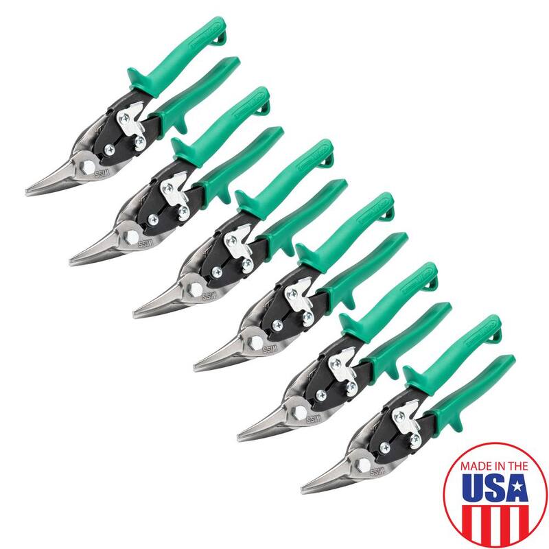 Crescent Wiss 9-3/4in. Compound Action Straight and Right Cut Aviation Snips (6-Piece) - M2R6PCB